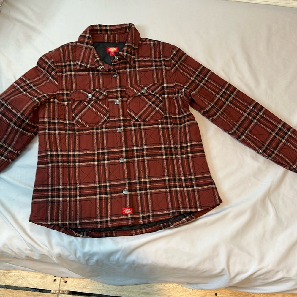 Dickies Brown Plaid Button-Up Shirt